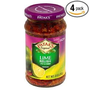 Patak Lime Pickle Medium, 10 Ounce Bottle (Pack of 4)  