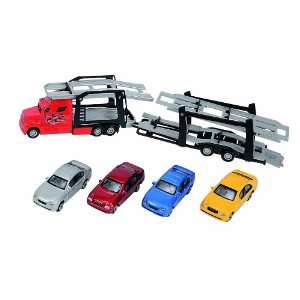  DDC Truck Stop Car Trailer with 4 Cars Toys & Games