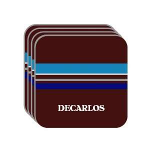 Personal Name Gift   DECARLOS Set of 4 Mini Mousepad Coasters (blue 