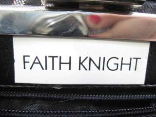 FAITH KNIGHT Black Flame Embroidered Shoulder Handbag  