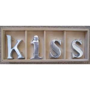  Silver K I S S Metal Decorative Letters