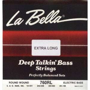 La Bella Electric Bass Guitar Deep Talkin` Bass Light Extra Long, .041 