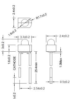 10 1.8mm White Leds & Resistors for 12v DC Systems,  