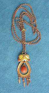 Unusual Antique Circa 1900 Mexican Solid 7 Grams of Gold and Coral 