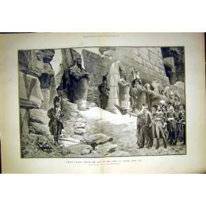   French Soldiers Ruins Temple Karnak Egypt Print 1897