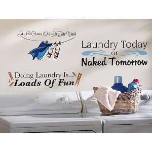  3PC Laundry Room Wall Decals 