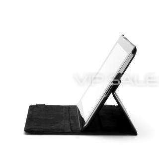   BLACK LEATHER CASE WITH 360 ROTATING STAND + SCREEN PROTECTOR  