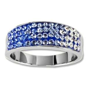  Ashley Arthur .925 Silver Ring Sapphire Crystal Size 9 