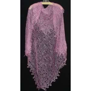  Russian Orenburg Lace Knitted Shawl ROSE (2030 
