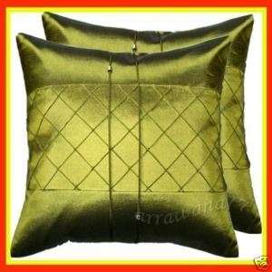 Thai Silk Decorative Cushion Pillow Cover SQ Green  