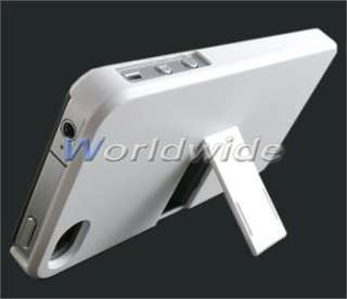 New Holder Stand Hard Skin Rubberized Back Case Cover For iPhone 4 