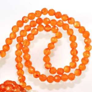Orange Opal Faceted Rondelle Shape Beads  