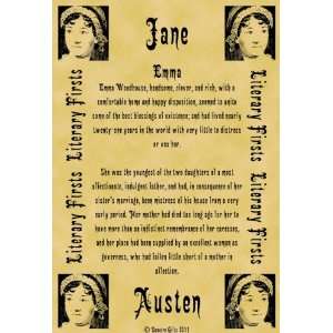   Parchment Poster Literary First Lines Jane Austen Emma