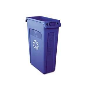   Container w/Venting Channels, Plastic, 23 gal, Blue