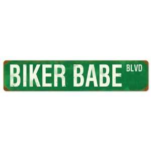  Biker Babe Blvd Motorcycle Vintage Metal Sign   Garage Art 