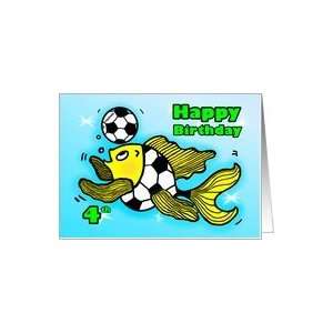   Birthday Soccer Football Fish cute funny cartoon Card Toys & Games