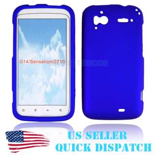 FOR HTC SENSATION 4G TMOBILE NEW BLUE COLOR HARD CASE PROTECTOR COVER 