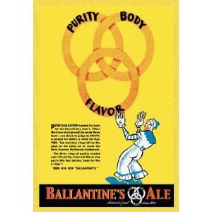  Ballantines Ale   Purity Body Flavor 12x18 Giclee on 