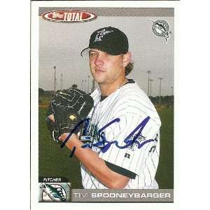  Tim Spooneybarger Signed Marlins 2004 Topps Total Card 