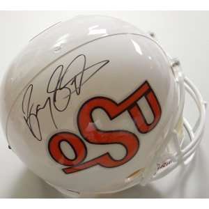  Signed Barry Sanders Helmet   Authentic   Autographed NFL 