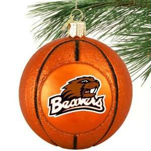  NCAA Oregon State Beavers Glass Basketball Ornament 
