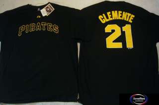 Pirates ROBERTO CLEMENTE Cooperstown Shirt BLACK SMALL  