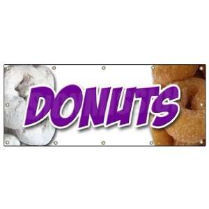 x120 DONUTS 1 BANNER SIGN donut fried sugar powder doughnut doughnuts 