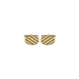  Oval Cufflinks With Full Diagonal Lines Jewelry
