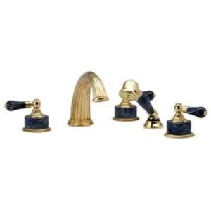   Shower K2242P1 Phylrich Deck Tub With Hhs bleu Sodalite Polished Brass
