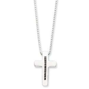   Ss White Ice .01ct. Black Diamond Cross Necklace White Ice Jewelry