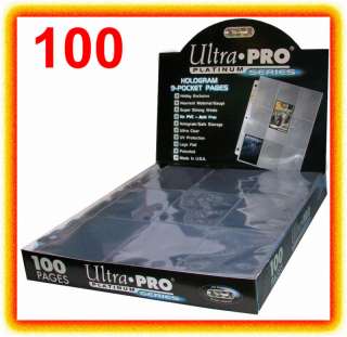 100 ULTRA PRO PLATINUM 9 POCKET Pages Sheets Protectors 074427813208 