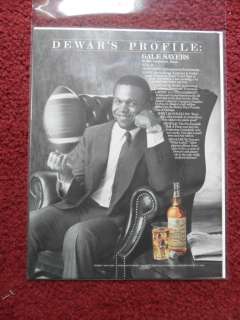 1985 Print Ad Dewars Scotch Whiskey Gale Sayers Chicago Bears Football 