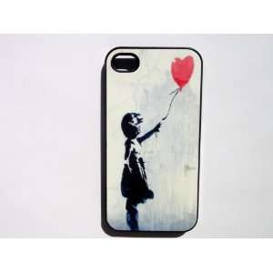 Black Iphone 4/4s Case    Banksy Girl with Balloon 