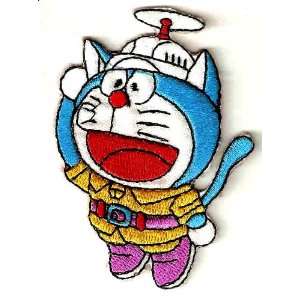  Doraemon Robot Cat w propeller hat Iron On / Sew On Patch 