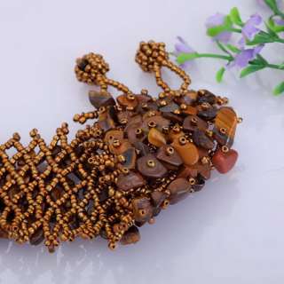 chip Rhyolite Handmade stretchy charms beads bracelet  