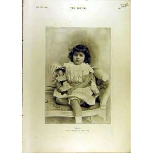  1896 Dolly Child Portrait Robina Crusoe Theatre Sketch 
