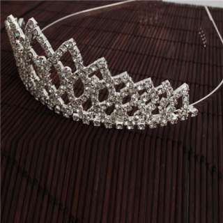   Rhombus Style Rhinestone Crown Headband wedding Tiara Headband  