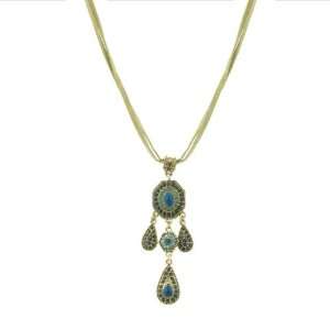  Dionysis Blue Eye Octagon Suede Cord Necklace Jewelry