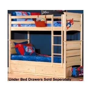  Solid Pine Twin Over Twin Bunk Bed with Vertical Ladder 