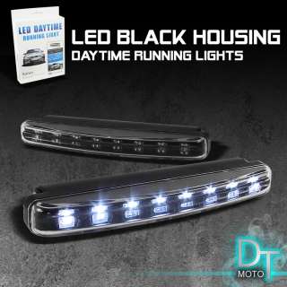 DRL LED BUMPER FOG LAMPS+ 99 04 MUSTANG DUAL HALO BLACK PROJECTOR HEAD 