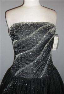 NWT Tiffany quinceanera prom pageant formal black tulle ball gown 
