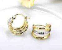 WHITE & YELLOW Gold Filled Jewelry Womens Chic Earrings E138  