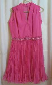   Chiffon Pleated Skirt Cocktail Dress Rhinestones Size 16 Plus  