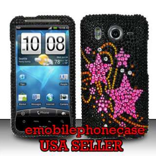 Pink Stars Iced Hard Case Cover HTC Inspire 4G  