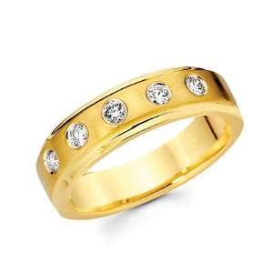  Size  12   14k Yellow Gold Mens Diamond Wedding Ring Band 
