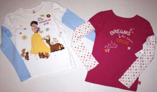 NWT Girls Disney 2 Pink and Princess Shirts Size 10 L  