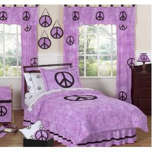   Peace Sign Purple 3 Piece Full / Queen Bedding