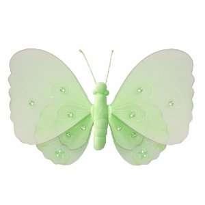 10 Medium Green Gems Layered Butterfly hanging nylon nursery bedroom 