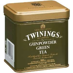  Twinings Green Gunpowder Loose Tea Tin 100 Gram, Pack of 2 