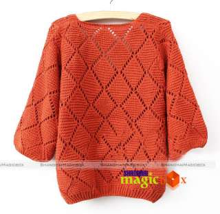 Women Fashion Hollow Out Knitwear Sweater Coat New #001  